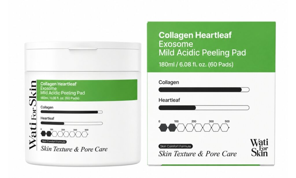 Wati For Skin Collagen Heartleaf Exosome Peeling Pads 60 Pads